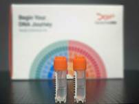 FamilyTreeDNA Test Kit and Two vials for sample.